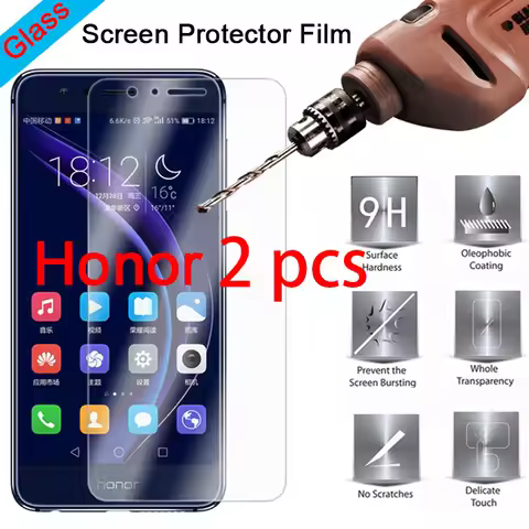 2pcs! Tempered Glass Toughed 9H HD Screen Protector for Honor 10 9 Lite Note 10 8 Protective Glass o