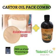 Pure Cold Pressed Castor Oil Pack Combo (500ml Ayurco Pure Cold Pressed Castor Oil+ 2 Reusable ORGANIC Castor Oil Pack )