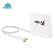 Portable 2.4G/5G/6G WiFi 6E Antenna with Cable Indoor Wireless Antenna with Magnetic Bottom for Netw