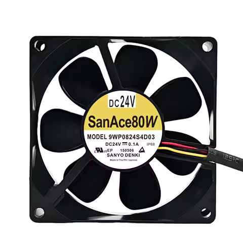 SANYO DENKI 9WP0824S4D03 DC 24V 0.1A 80x80x25mm 3-Wire Cooling Fan