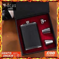 Taganov Classic Stainless Steel Wine Beer Drinking Bottle Free 1 Funnel + 2 One Shot Shot Glasses