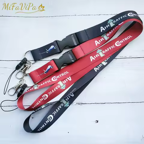 2 PCS Air Traffic Controller Lanyard ATC Neck Strap Fashion Trinket Phone Strap ID Card Holder Keych