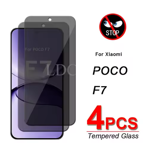 4Pcs Anti-Spy Glass Film For Xiaomi POCO F7 Glass POCO F7 Privacy Screen Protector Film POCO F7 Temp