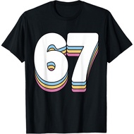 Men's cotton T-shirt Funny 6 7 Meme Six Seven Gen Alpha Slang 67 T-Shirt
