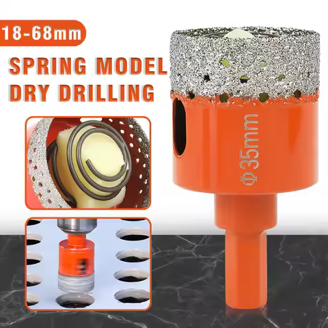 1PC 18-68mm Diamond Brazed Core Dry Drill Bit for Porcelain Tiles Marble Glass Granite Hole Cup Saw 