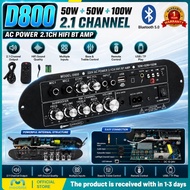 【NEW】D800 Amplifier 220V 2.1 Channel Bluetooth 5.0 Amplifier Board Car Audio Bass HIFI Audio Player