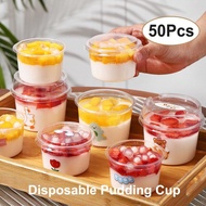 Disposable Dessert Cup Round Pudding Cups with Lid Plastic Mousse Cup for Cupcake Tiramisu Cawan pen