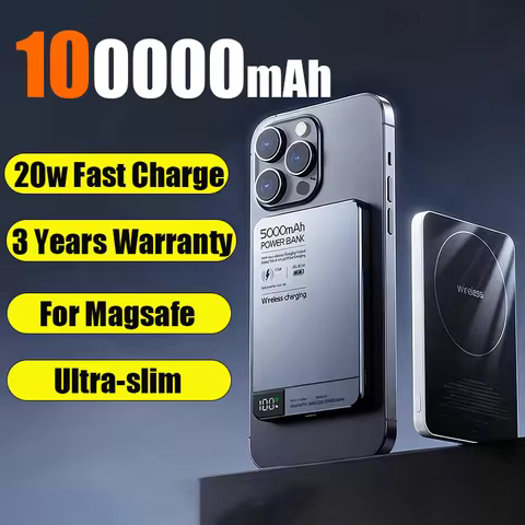 10000mAh External BatteryMagnetic Wireless PowerBank PD22.5W Digital Display Fast Charging For Magsa