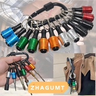 ZHAGUMT366HT 6pcs Screwdriver Head Holder, 6pcs Portable Key Chain Adapter Drill Bit,  Quick Change 