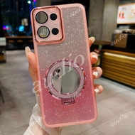 POCO C85 4G Glitter Bling Mirror Magnetic Bracket Phone Case For Poco C85 C 85 85C PocoC85 POCOC85 4