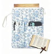 1pc Floral Quilted Book Cover With Zipper, 11.02" X 8.66" Carrying Handle Book Storage Bag, Padded P