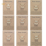 【KUKU*】 2Pcs Unique Angel Number Necklace 111 222 333 444 666 777 Numerology Pendants Chokers Chain 