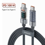 Toocki Data Cable Type C to Type C Fast Charging LED Display 100W 1M - TXCTT1-ZX0G