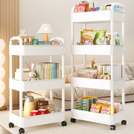 Trolley Rack Floor-Standing For Home Multi-Layer Baby Snacks Storage Bookshelf Movable Kitchen and Bathroom Storage Rack