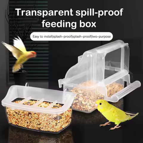 Parrot Feeder Drinker Bird Supplies Bird Cage Parrot Birds Water Hanging Bowl Feeder Box Pet Cage Pl