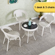 outdoor chair Rattan chair three-piece set small table coffee table outdoor leisure back chair Balco