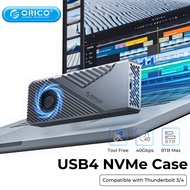 ORICO M.2 NVME Enclosure USB4 40Gbps with Cooling Fan Max up tp 8TB SSD PCIe4.0 Compatible Thunderbo