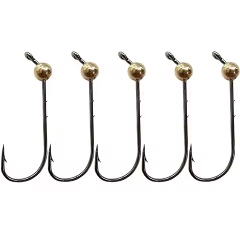 5pcs/lot Micro Jig Head Fishing Hooks 0.5g-4g Copper Head Mini Crank Jig Fishhook Soft Worm Lure Fis