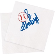 Baseball Baby Shower Napkins 50Pcs Sports Oh Baby 5 x 5 2-ply Disposable Napkins For Party Table Dec