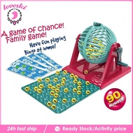 [Lovoski] Bingo Game Set Bingo Machine Toy Bingo Chips Hand Crank Educational Classic