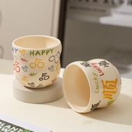 Chinese Cute Mug Hahahaha Ceramic Hand Cup Gourd Cup New Year Cup Coffee Latte Cup Fortune Cup Gift