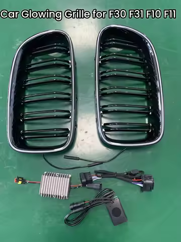Car LED Grille Net Light Glossy Black Parallel Bars Glowing Grille for BMW 3 Series F30 F31 and BMW 