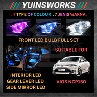 Vios NCP150 High Quality LED 1 Set Meter / Gear Lever / Small Bulb / Lampu Depan / Signal / Mirror