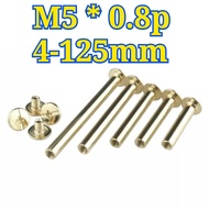 copper-plated flat head chicago screw | back rivets book binding screw | chicago screws4-125mm【QIAOZ