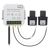 [ในสต็อก] [COD]  Tuya Smart Life WiFi Energy Meter， 80A with CT Clamp KWh Power Consumption Monitor ，Electricity Statistics，tuya ct， smart meter