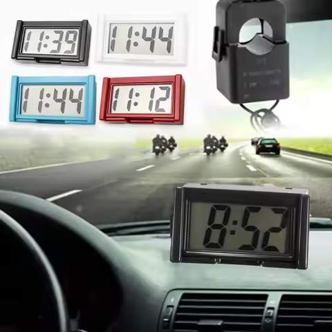 Car Electronic Digital Clock Interior Digital Alarm Clock Adhesive Simple Digital Clock Auto Practic
