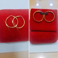 Gypsy earrings, genuine 925 silver, white gold plated, rose gold at030