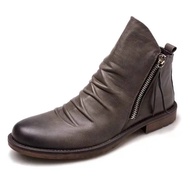 Boots for Men Leather Fashion Chelsea Boots High-top Tassel Zip Shoes Spring Autumn Ankle Boots for Men Comfort Plus Size Boots