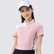 2024 New Summer Golf Womens Short-Sleeved Korean Style Breathable Slimming High-Elastic Tennis Sport