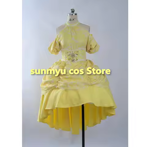 Ohsama Sentai King Ohger Himeno Ran Cosplay Costume Yellow dress Ohsama Sentai King-Ohger
