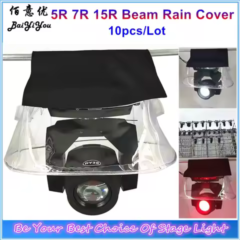 10x Moving Head Cloth Rain Cover Add Crystal Plastic Rain Snow Coat For Beam200/230/330 Beam Outdoor