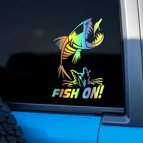 30652#Fish Bone on Fishing Decal Car Bumper Window Stickers Waterproof Decoration For Car Fashion De