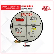 Yamaha Emblem 5/Sticker Caution/Sticker Dalam Cover Tepi Kanan RXZ Mili/Catalyzer 100% Original HLY