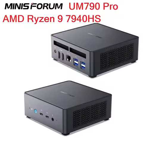 MINISFORUM UM790 Pro Ryzen 9 7940HS Mini PC WiFi6E BT5.2 USB4.0 DDR5 32GB 1TB NVME SSD Desktop Gamin