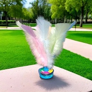 Multicolored Feather Shuttlecock Traditional Craft Handmade Shuttlecock Kick-Resistant Big Flower Fe