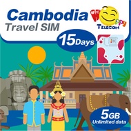 Happy Cambodia Sim-15วันสำหรับการเดินทางข้อมูลไม่จำกัด (4G 5GB)