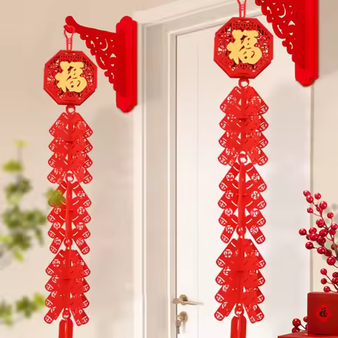 2026 Year Of The Horse Spring Festival Firecracker Pendant Chinese New Year Lucky Character Pendant 