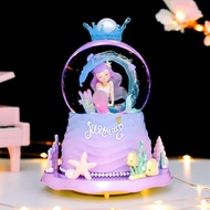 Mermaid Princess Crystal Ball Music Box Rotating Music Box Girl Children Birthday Gift Creative Orna