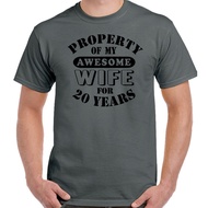 20Th Wedding Anniversary T-Shirt My Awesome Wife Mens Funny Gift 20 Year Husband
