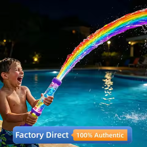 LED Glowing Rainbow Water Blaster Pops Like Magic Bulk Samll Water Blaster Dazzling for Pool Party O