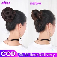 clip wig hair for women messy bun hair wig fake flower fake hair bun hair bun clip