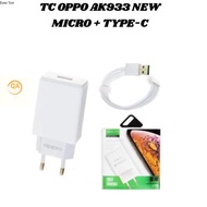 (Warranty) Oppo AK933 ZB USB Micro & USB Type-C Fast Charging 9V - 2A Charger