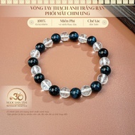Ngoc Dan Tam | Feng Shui Bracelet White Quartz with Eagle's Eye 5A - Metal and Water Elements