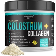 Intentionally Bare Colostrum and Collagen Powder - Bovine Colostrum Powder for Gut Health, Immunity,