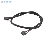 COLO Efficient USB 9 Pin To Type C Extension Cable With Angled Plug Cord 50cm