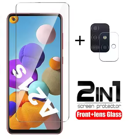 2-in-1 Protective glass for Samsung Galaxy A51 A71 A21s Glass Screen Protector For Samsung A21s A51 